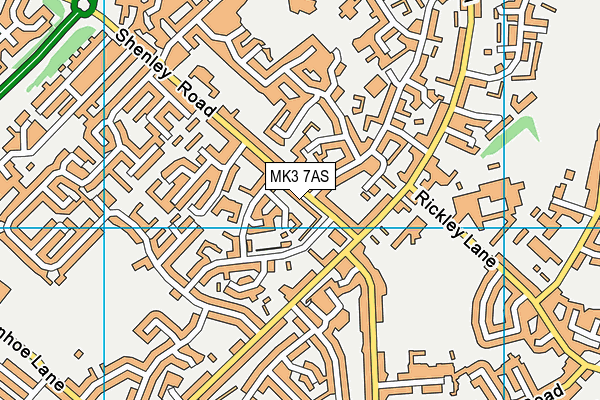MK3 7AS map - OS VectorMap District (Ordnance Survey)