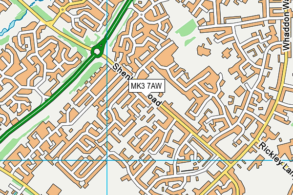 MK3 7AW map - OS VectorMap District (Ordnance Survey)
