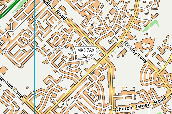 MK3 7AX map - OS VectorMap District (Ordnance Survey)