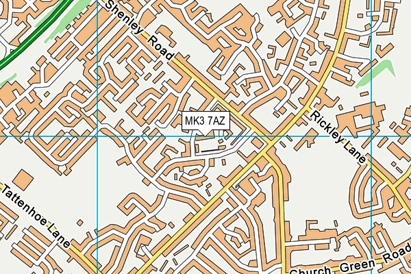 MK3 7AZ map - OS VectorMap District (Ordnance Survey)