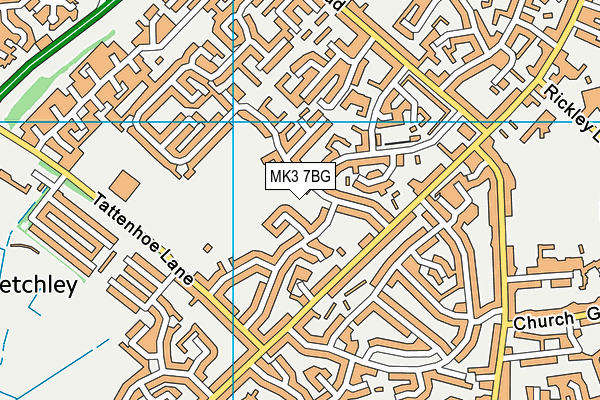 MK3 7BG map - OS VectorMap District (Ordnance Survey)