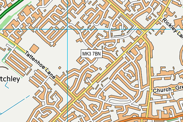 MK3 7BN map - OS VectorMap District (Ordnance Survey)