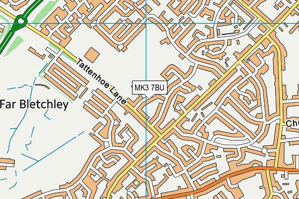 MK3 7BU map - OS VectorMap District (Ordnance Survey)