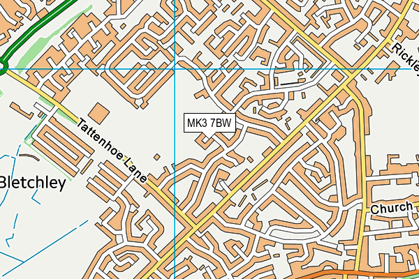 MK3 7BW map - OS VectorMap District (Ordnance Survey)