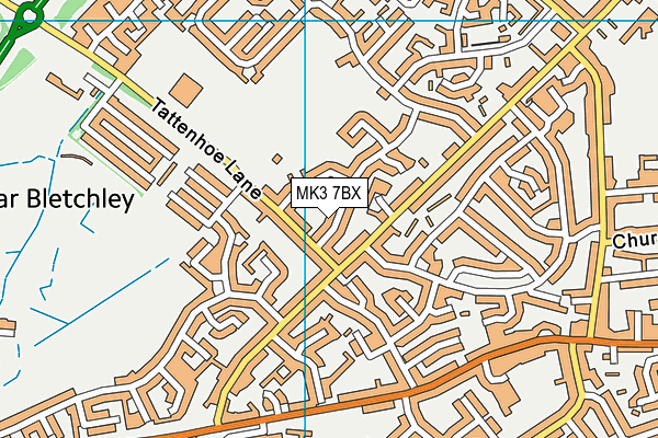 MK3 7BX map - OS VectorMap District (Ordnance Survey)