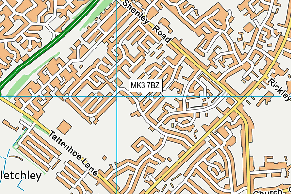 MK3 7BZ map - OS VectorMap District (Ordnance Survey)