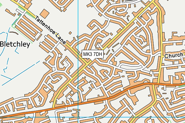 MK3 7DH map - OS VectorMap District (Ordnance Survey)