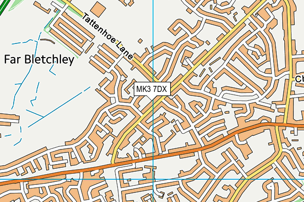 MK3 7DX map - OS VectorMap District (Ordnance Survey)