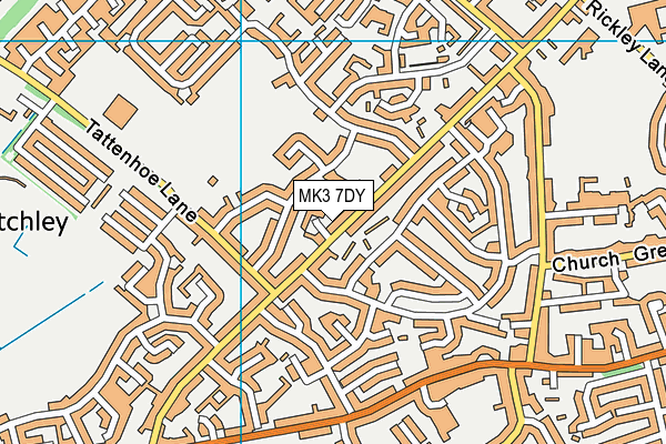 MK3 7DY map - OS VectorMap District (Ordnance Survey)