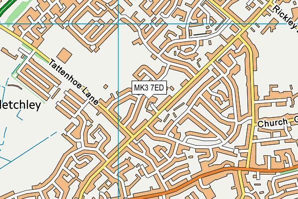 MK3 7ED map - OS VectorMap District (Ordnance Survey)