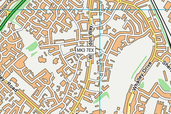 MK3 7EX map - OS VectorMap District (Ordnance Survey)