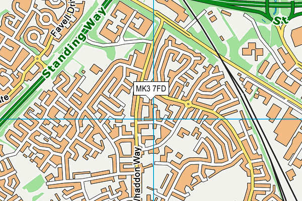 MK3 7FD map - OS VectorMap District (Ordnance Survey)