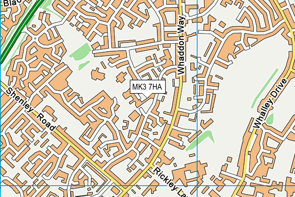 MK3 7HA map - OS VectorMap District (Ordnance Survey)