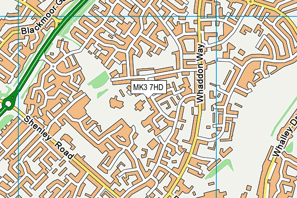 MK3 7HD map - OS VectorMap District (Ordnance Survey)