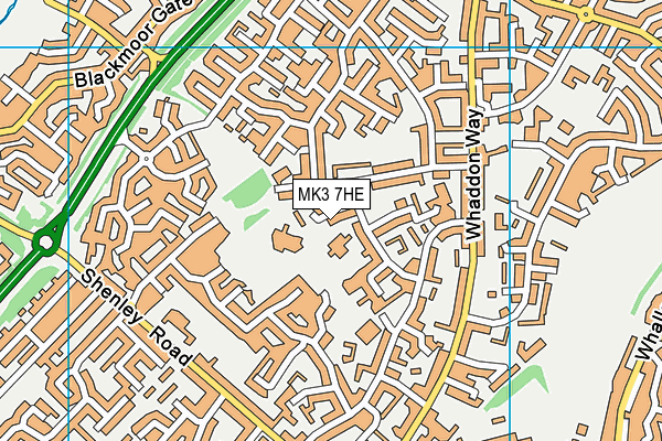 MK3 7HE map - OS VectorMap District (Ordnance Survey)
