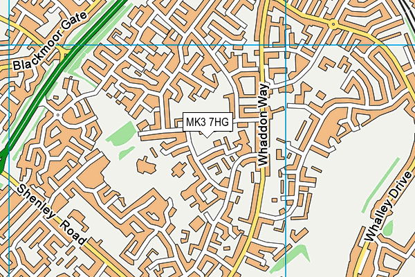 MK3 7HG map - OS VectorMap District (Ordnance Survey)
