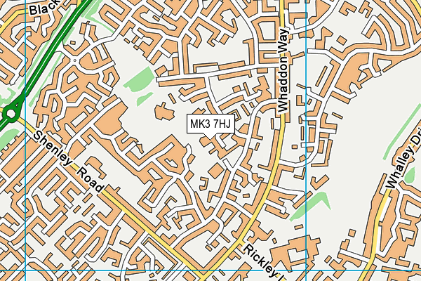 MK3 7HJ map - OS VectorMap District (Ordnance Survey)