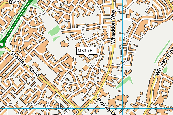 MK3 7HL map - OS VectorMap District (Ordnance Survey)