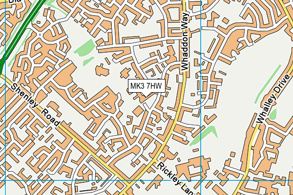 MK3 7HW map - OS VectorMap District (Ordnance Survey)