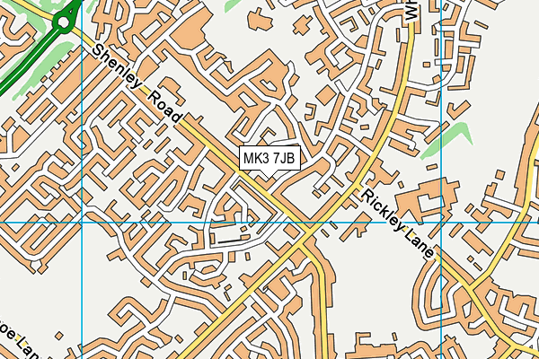 MK3 7JB map - OS VectorMap District (Ordnance Survey)