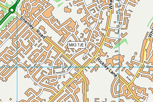 MK3 7JE map - OS VectorMap District (Ordnance Survey)