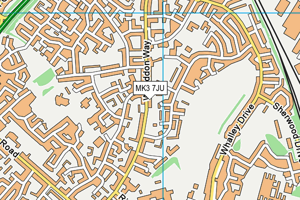 MK3 7JU map - OS VectorMap District (Ordnance Survey)