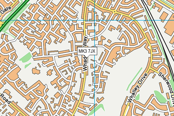MK3 7JX map - OS VectorMap District (Ordnance Survey)