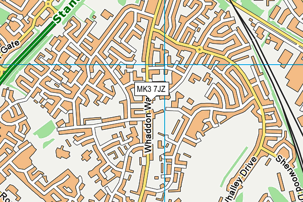 MK3 7JZ map - OS VectorMap District (Ordnance Survey)