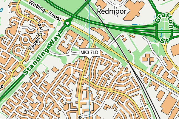 MK3 7LD map - OS VectorMap District (Ordnance Survey)