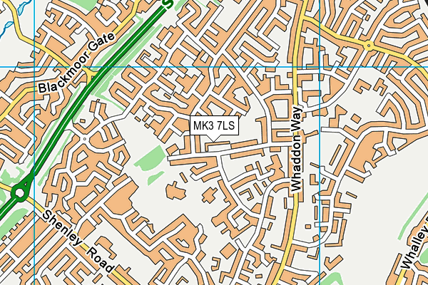 MK3 7LS map - OS VectorMap District (Ordnance Survey)