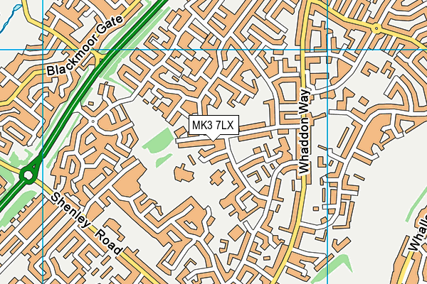 MK3 7LX map - OS VectorMap District (Ordnance Survey)