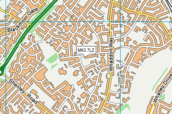 MK3 7LZ map - OS VectorMap District (Ordnance Survey)