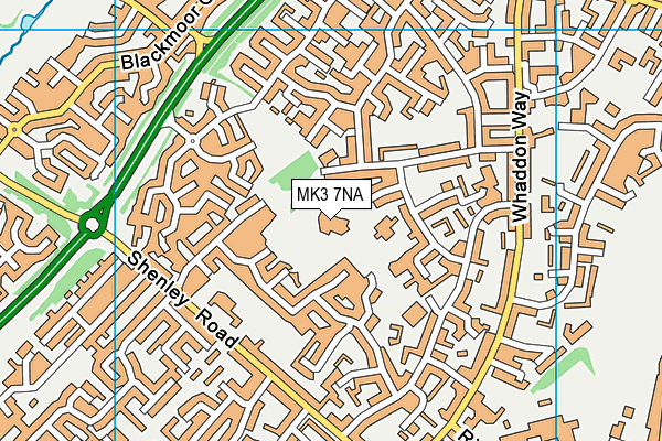 Barleyhurst Park Primary map (MK3 7NA) - OS VectorMap District (Ordnance Survey)