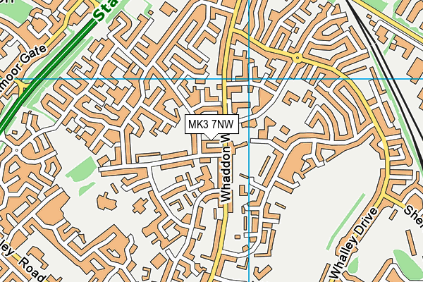 MK3 7NW map - OS VectorMap District (Ordnance Survey)