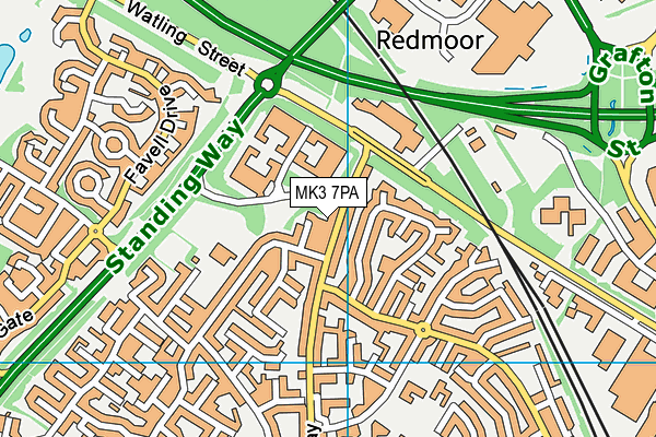 MK3 7PA map - OS VectorMap District (Ordnance Survey)