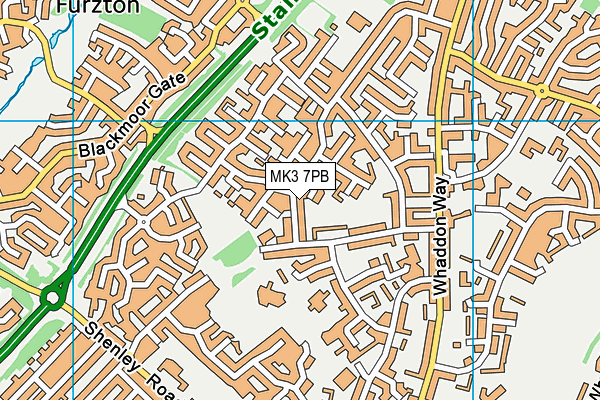 MK3 7PB map - OS VectorMap District (Ordnance Survey)