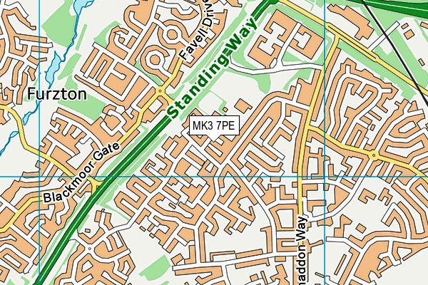 MK3 7PE map - OS VectorMap District (Ordnance Survey)