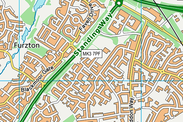 MK3 7PF map - OS VectorMap District (Ordnance Survey)