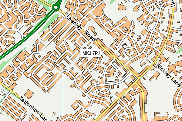 MK3 7PJ map - OS VectorMap District (Ordnance Survey)