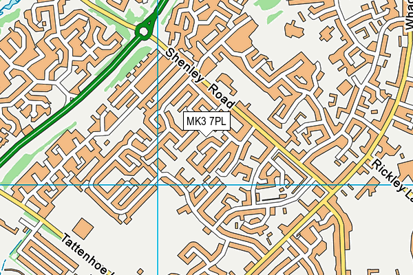 MK3 7PL map - OS VectorMap District (Ordnance Survey)