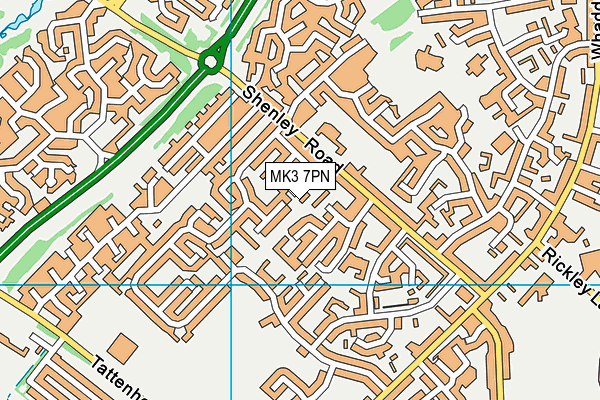 MK3 7PN map - OS VectorMap District (Ordnance Survey)