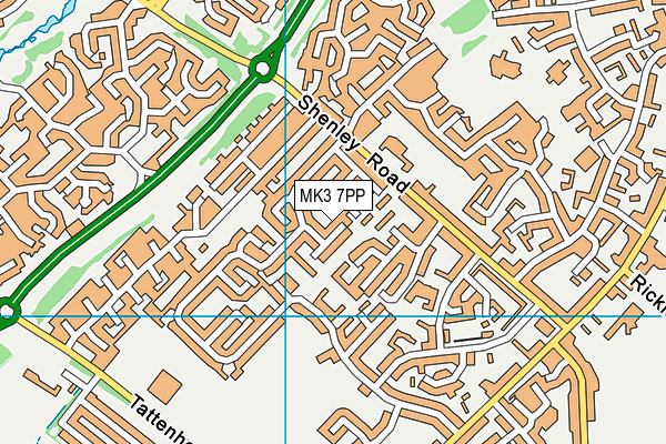 MK3 7PP map - OS VectorMap District (Ordnance Survey)