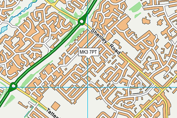 MK3 7PT map - OS VectorMap District (Ordnance Survey)