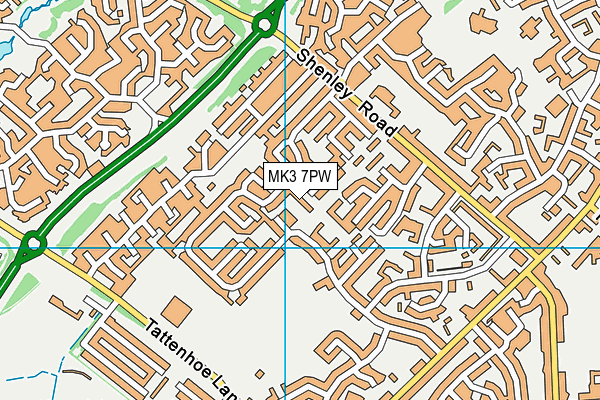 MK3 7PW map - OS VectorMap District (Ordnance Survey)