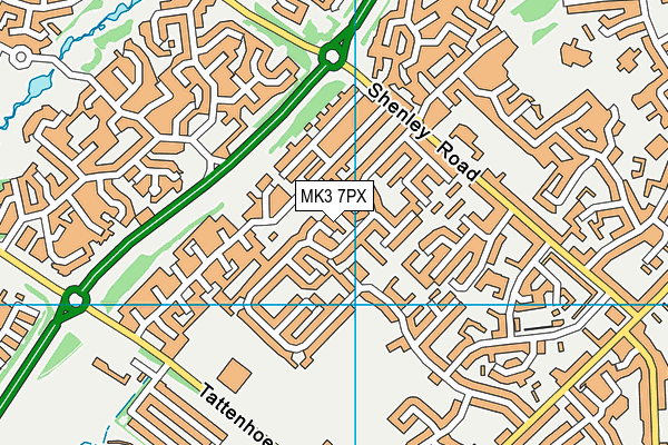 MK3 7PX map - OS VectorMap District (Ordnance Survey)