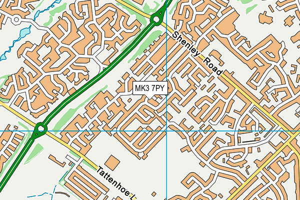 MK3 7PY map - OS VectorMap District (Ordnance Survey)