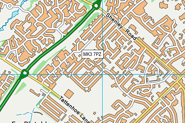 MK3 7PZ map - OS VectorMap District (Ordnance Survey)