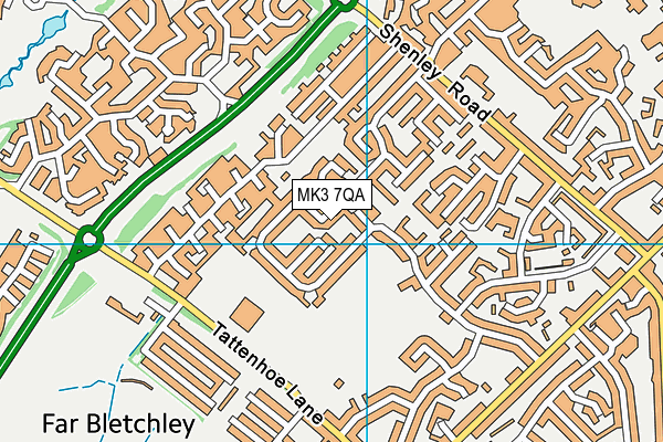 MK3 7QA map - OS VectorMap District (Ordnance Survey)
