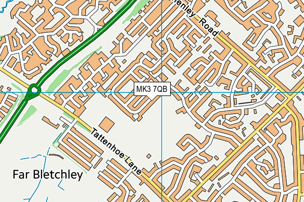 MK3 7QB map - OS VectorMap District (Ordnance Survey)
