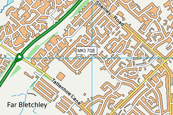 MK3 7QE map - OS VectorMap District (Ordnance Survey)